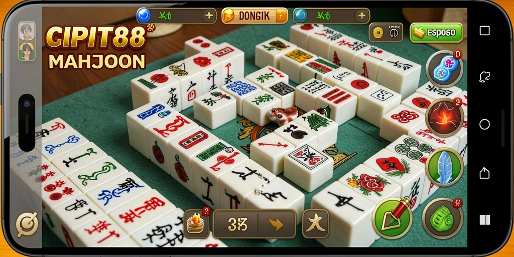 Screenshot menampilkan gameplay seru dari CIPIT88 yang penuh strategi Mahjong.