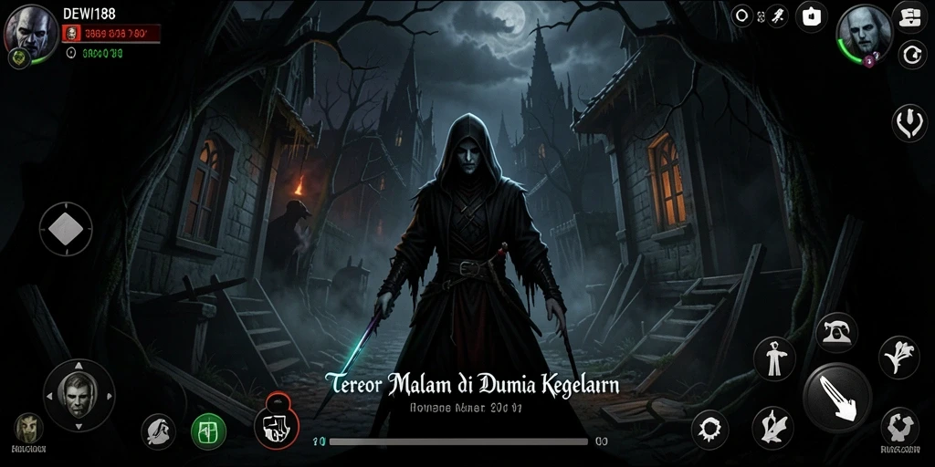 Tangkapan layar gameplay menakutkan dalam DEWI188 yang menunjukkan momen mencekam.
