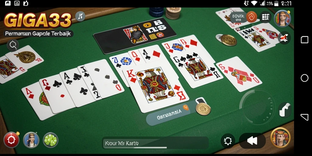 Screenshot GIGA33 menunjukkan pemain sedang menikmati permainan Gaple.