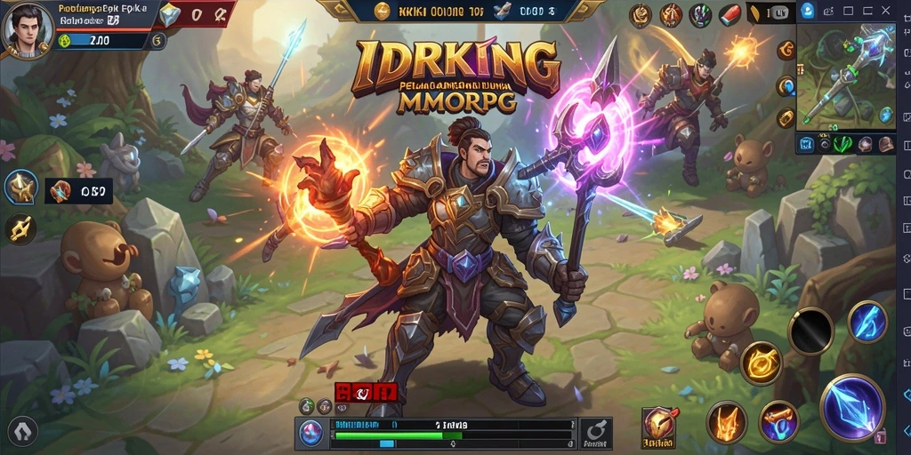 Tangkapan layar dari gameplay epik dalam IDRKING MMORPG.