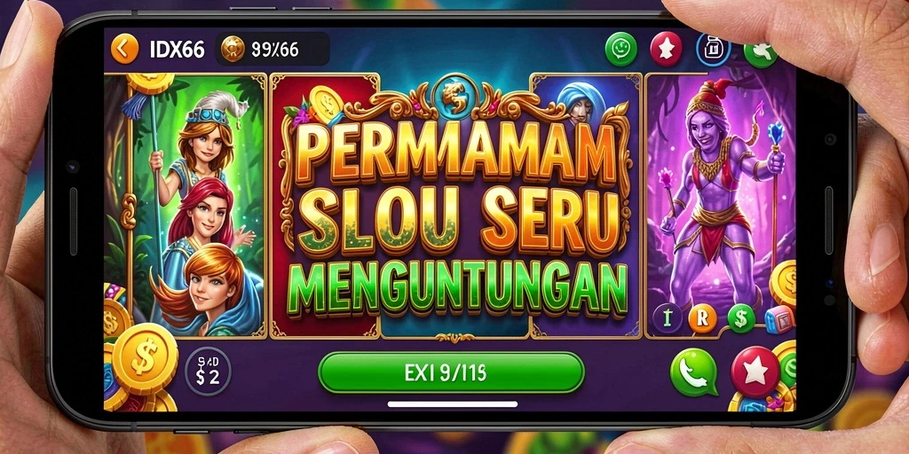 Screenshot gameplay IDX66 menampilkan gulungan Slot yang menarik dan penuh warna.