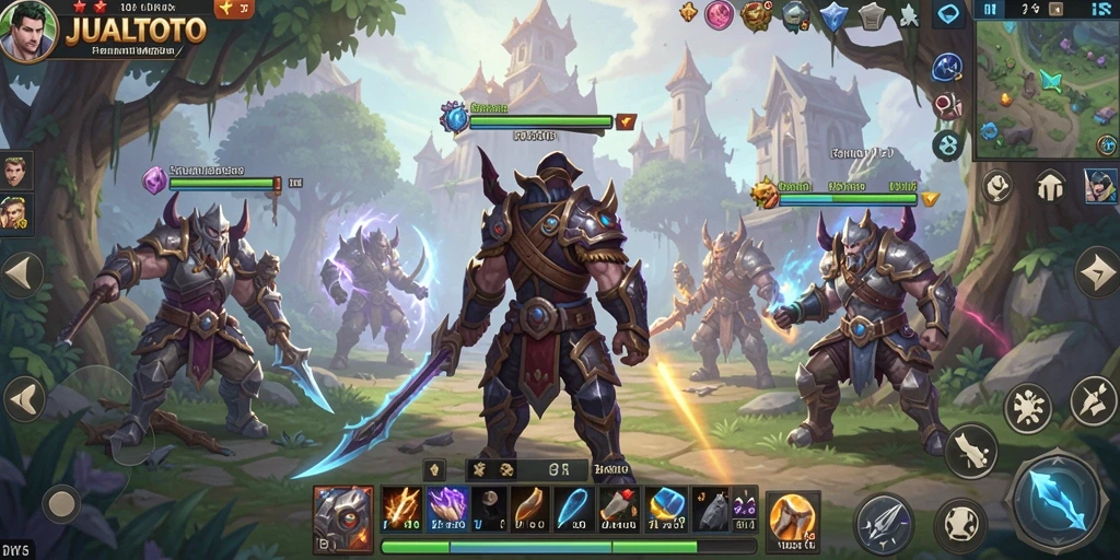 Gameplay JUALTOTO yang menarik dengan pertarungan seru di dunia fantastis.