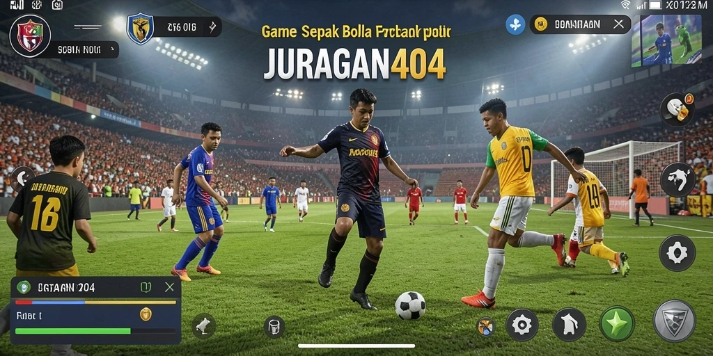 Tampilan gameplay JURAGAN404 menunjukkan aksi sepak bola yang mendebarkan