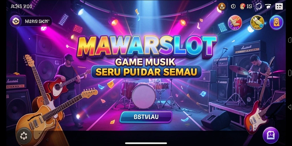 Tampilan gameplay seru dengan berbagai lagu yang menunggu untuk dimainkan.