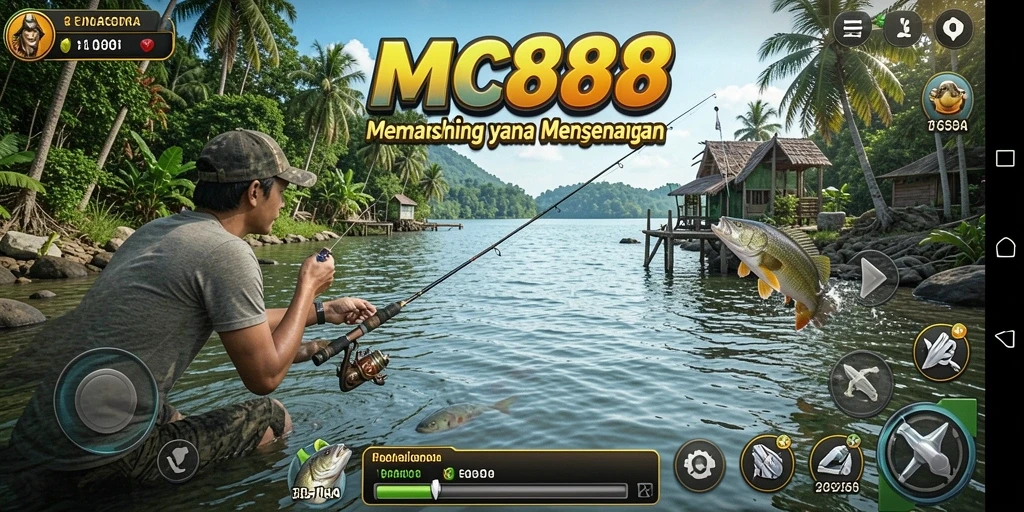 Tampilan gameplay yang menarik saat memancing di MC888.