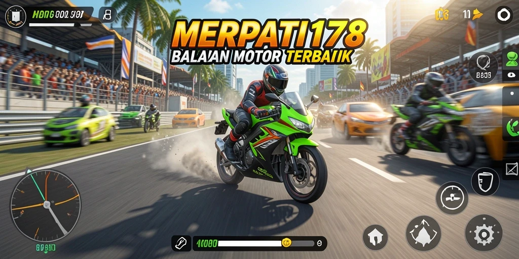 Tampilan gameplay <strong>MERPATI178</strong> yang penuh aksi dan kecepatan.