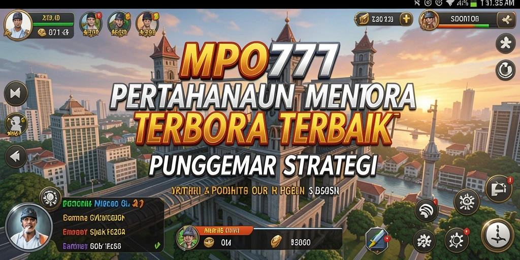 Tampilan gameplay MPO777 dengan pertahanan menara yang strategis.