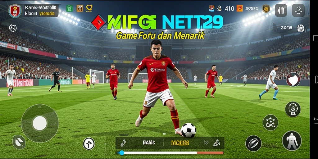 Tampilan seru gameplay NET29 dengan aksi sepak bola yang dinamis.