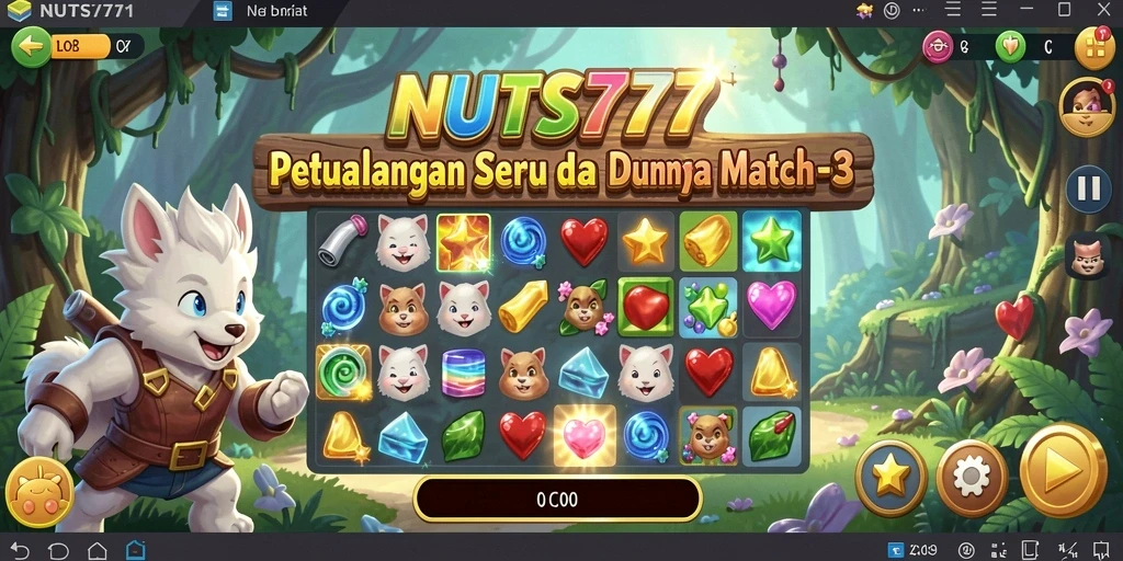 Tangkapan layar utama NUTS777 dengan gameplay yang menarik.