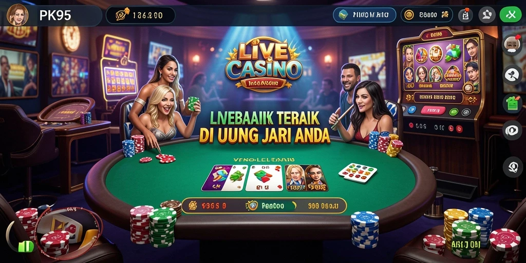 Screenshot dari gameplay PK95 Live Casino yang menarik dan interaktif.