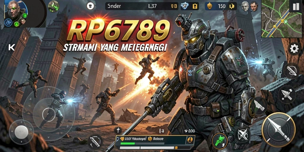 Screenshot menunjukkan aksi intens dalam pertempuran strategi.