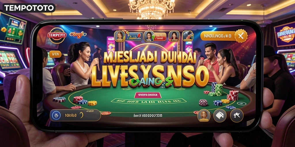 Tampilan gameplay Live Casino TEMPOTOTO yang memukau.