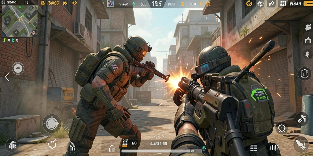 Tangkapan layar menunjukkan pertarungan FPS yang menegangkan dalam VISA89.