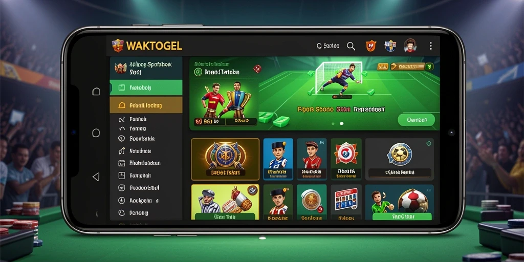 Tampilan antarmuka aplikasi WAKTOGEL saat bermain sportsbook.