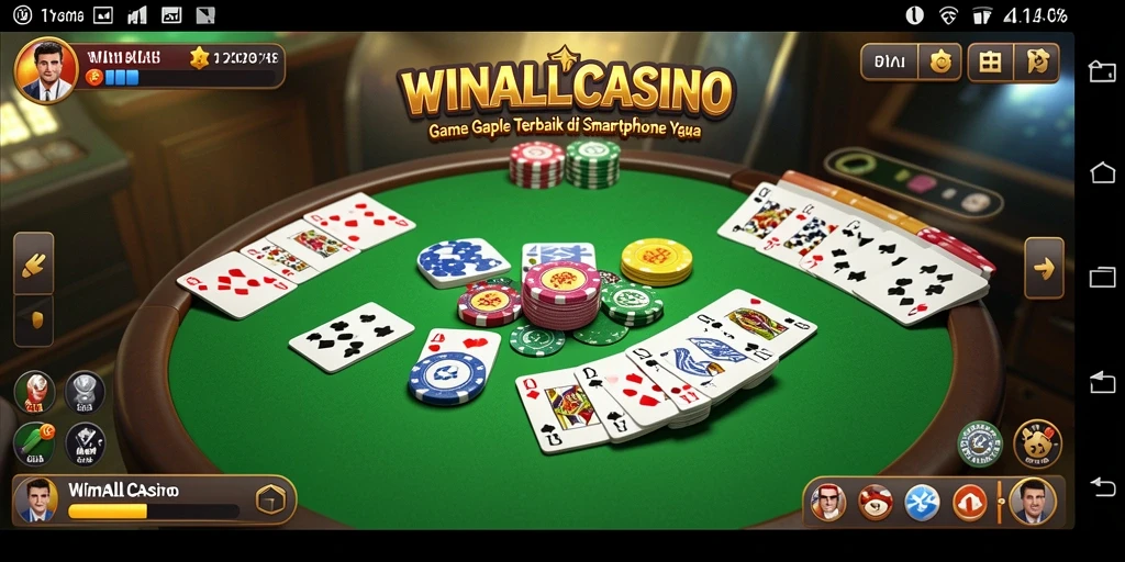 Screenshot gameplay seru dari WINALLCASINO, menampilkan momen menarik bermain Gaple.