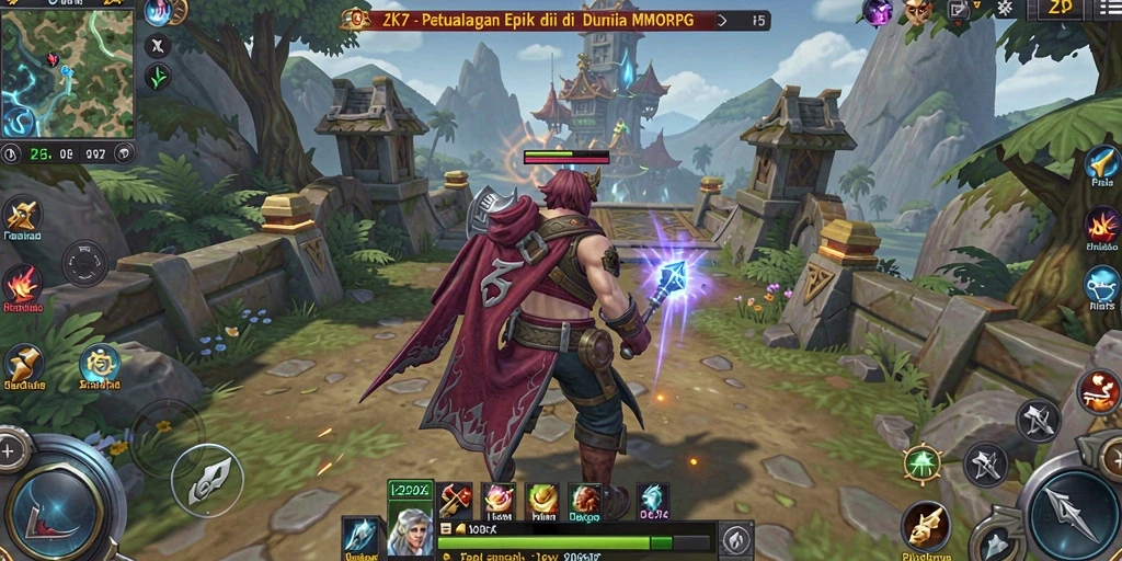 Gameplay epik dari ZK7 dengan karakter berpetualang di medan tempur.